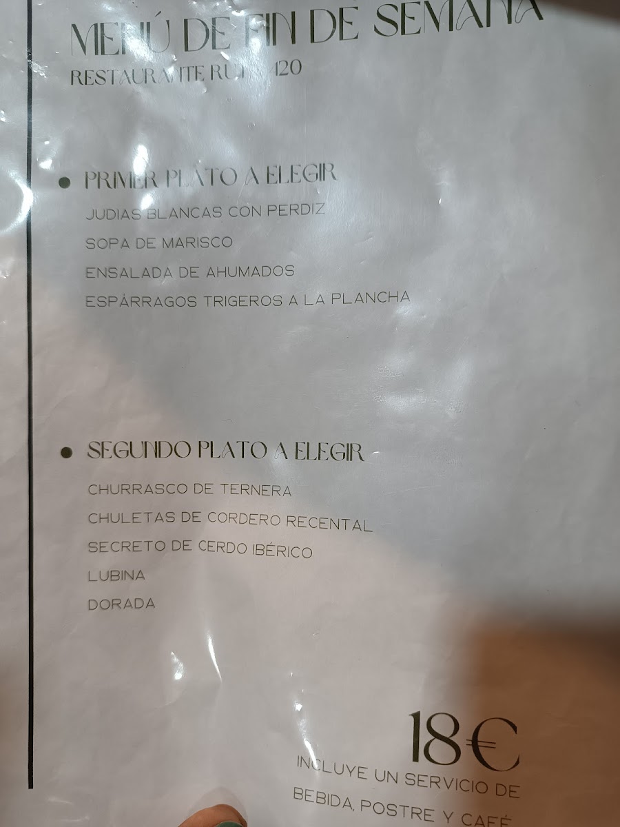 Menu Restaurante Cafetería La Ruta 420-2