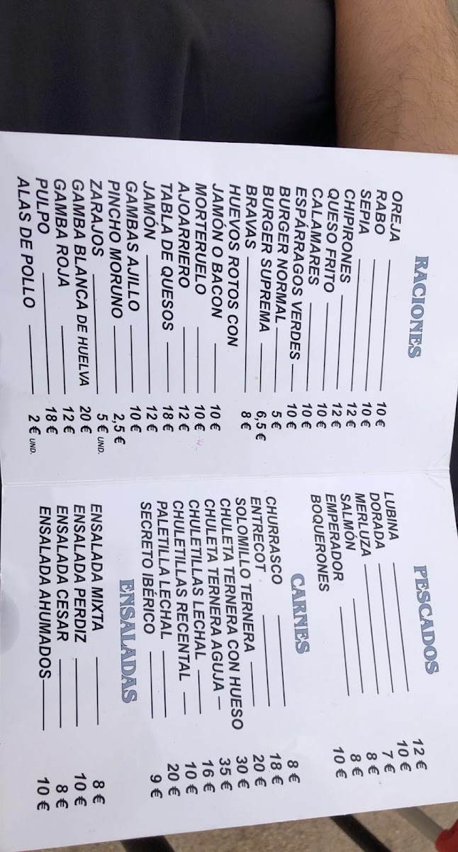 Menu Restaurante Cafetería La Ruta 420-3